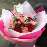 12 mixed carnations bouquet