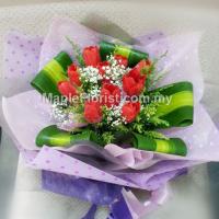 10 Valentines red tulips