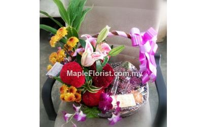 Fruit basket with ferrero rocher